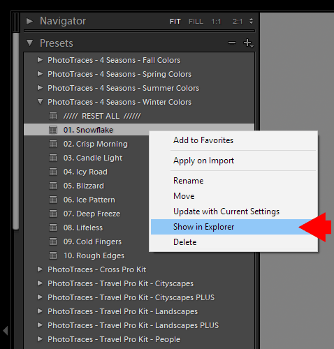 where are user presets stored in lightroom 5.7.1