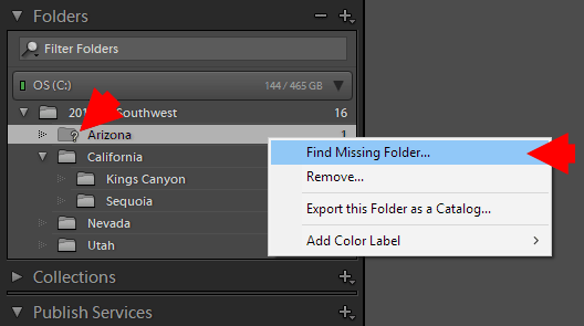 Find Missing in Lightroom