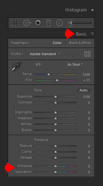 Using Saturation & Vibrance in Lightroom