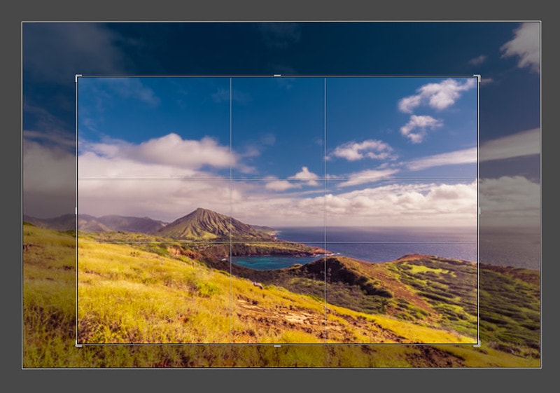 Using the Crop Overlay tool in Lightroom to change Aspect Ratio