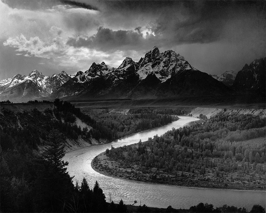 Iconic photo: The Tetons and the Snake River, Ansel Adams (1942)