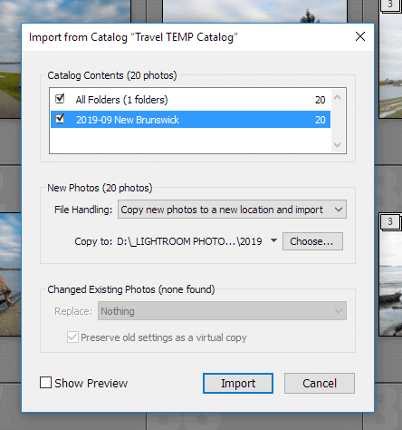 Merging Lightroom Catalogs - Import from Another Catalog...