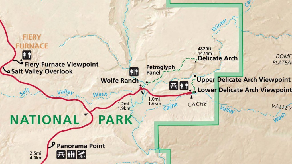 Arches National Park Delicate Arch Karte PDF
