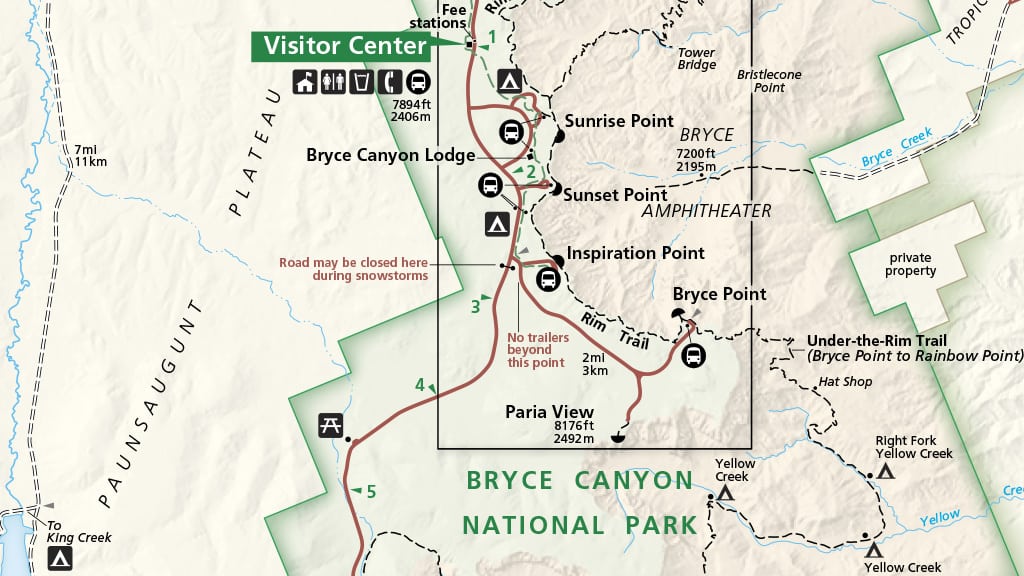 Bryce Canyon National Park Map (PDF) • PhotoTraces