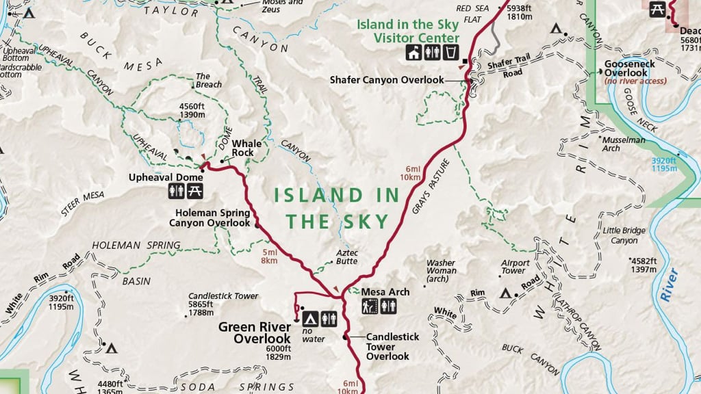 Laden Sie die Karte Canyonlands Island in the Sky District herunter