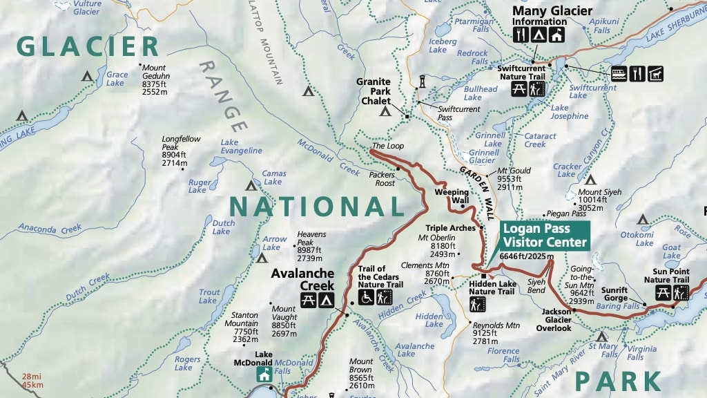 Glacier National Park Karte PDF (offiziell)