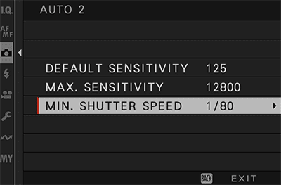 Fujifilm X-T5 reviews: Auto ISO settings